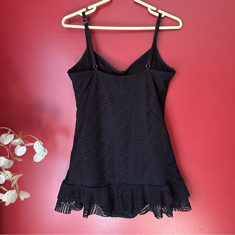 Apt. 9 Elegant Black Crochet swimsuit - Picture 2 of 4